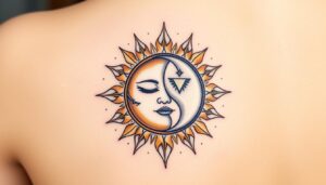 Tatuagem sol e lua para casal